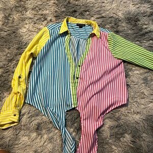 Colorful Striped Button-Up Shirt
